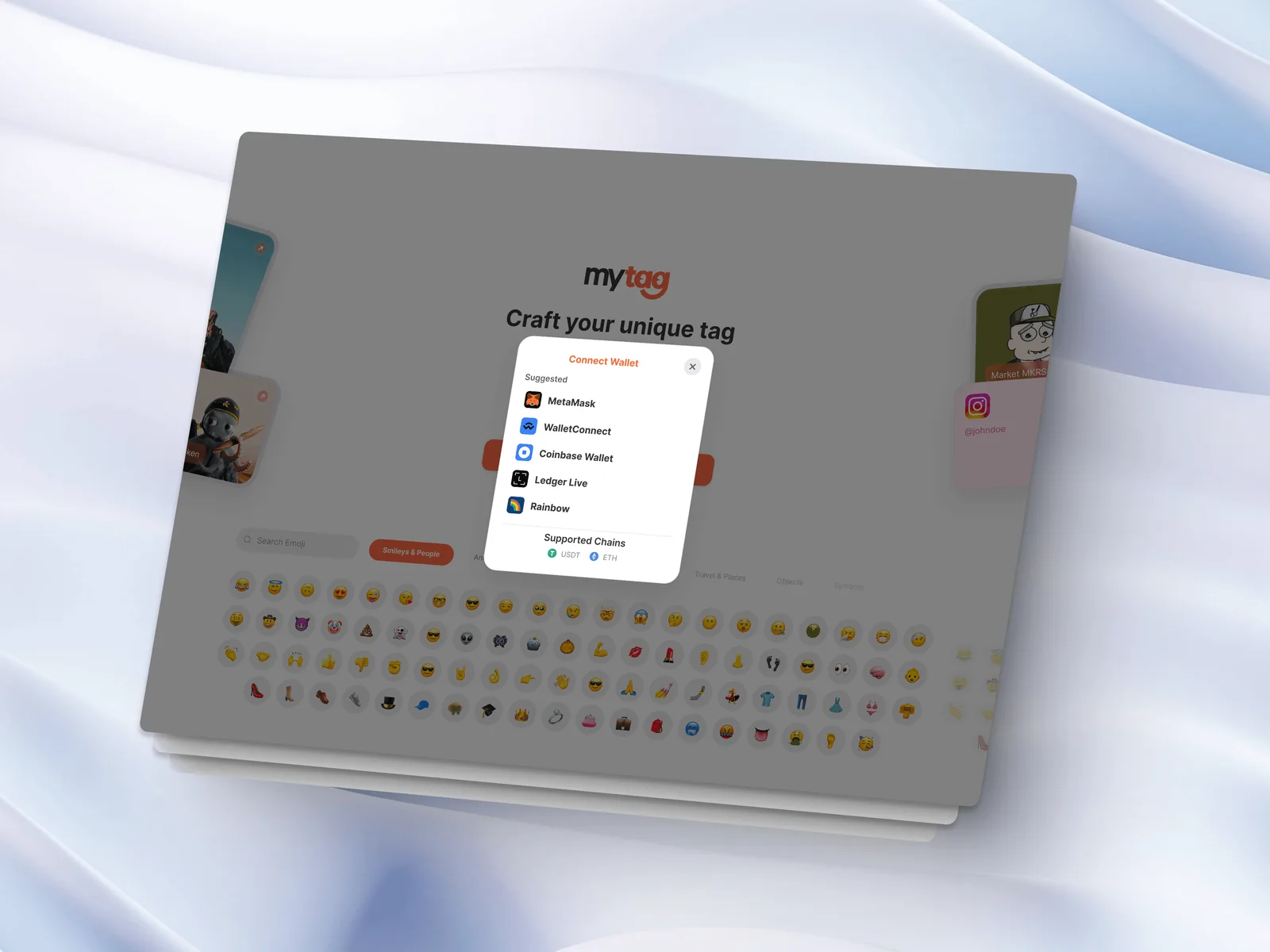 Emoji tag marketplace grid